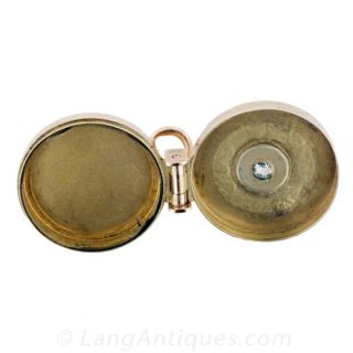 Victorian Diamond Locket with Multi-Color Gold