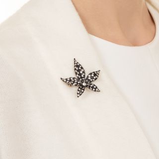 Victorian Diamond Maple Leaf Brooch