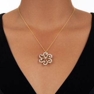 Victorian Diamond Pinwheel Pendant/Brooch