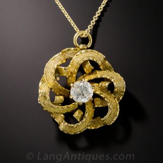 Victorian Diamond Pinwheel Pendant  - 2