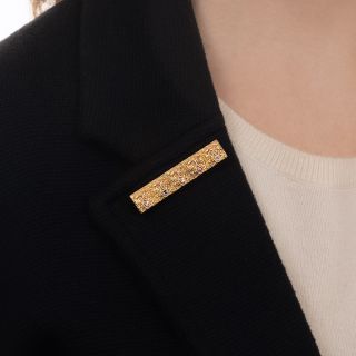 Victorian Diamond, Ruby, and Sapphire Lion Bar Brooch