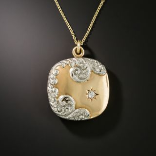 Victorian Diamond Scroll Motif Locket - 2