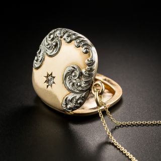 Victorian Diamond Scroll Motif Locket