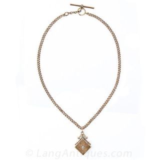 Victorian Diamond Set Locket and Chain