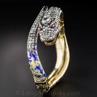 Victorian Diamond Snake Bracelet