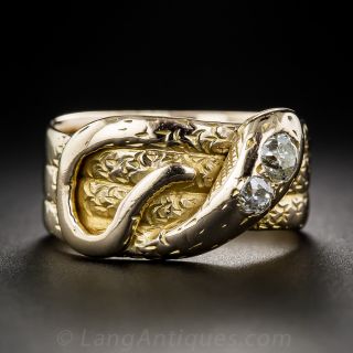 Victorian Diamond Snake Ring