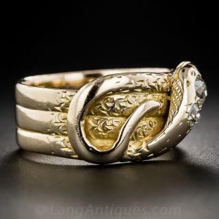 Victorian Diamond Snake Ring