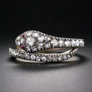 Victorian Diamond Snake Ring