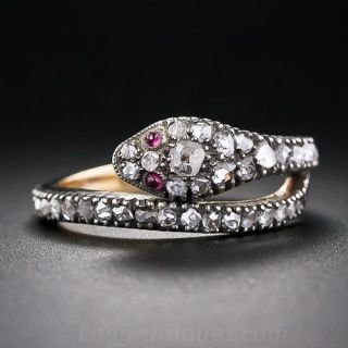 Victorian Diamond Snake Ring