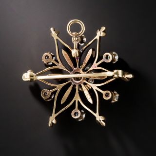 Victorian Diamond Snowflake Pin and Pendant