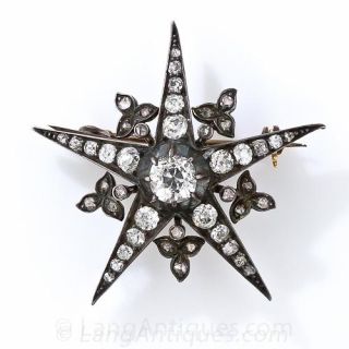 Victorian Diamond Star Pin - 1