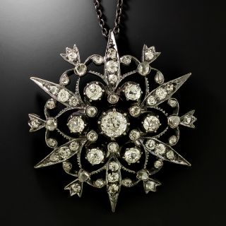 Victorian Diamond Starburst Pendant - 3