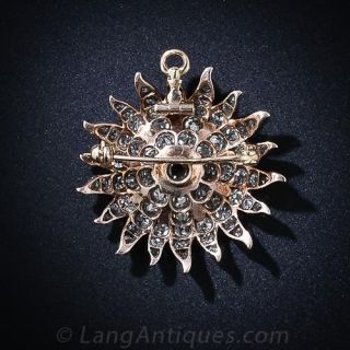 Victorian Diamond Starburst Pendant/Pin