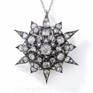 Victorian Diamond Starburst Pendant