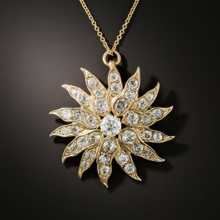Victorian Diamond Sunburst Necklace - 2