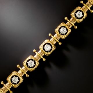 Victorian Diamond Textured Cubes Bracelet - 3