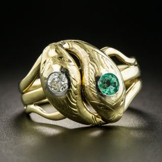 Victorian Double Snake Ring  - Size 9 1/2 - 2