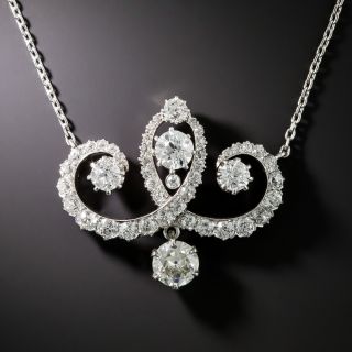 Victorian/Edwardian Diamond Swirl Pendant - 3