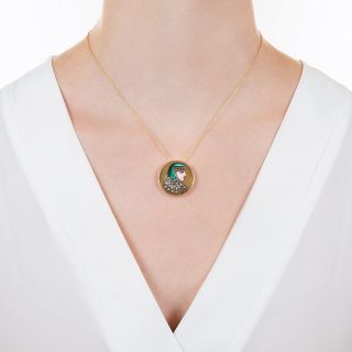 Victorian Egyptian Revival Portrait Pendant