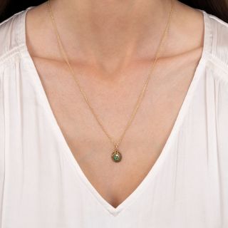 Victorian Egyptian Revival Turquoise Scarab Snake Pendant