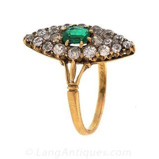 Victorian Emerald and Diamond Ring