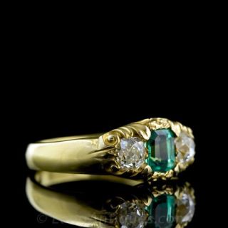 Victorian Emerald and Diamond Ring