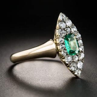 Victorian Emerald and Rose-Cut Diamond Ring