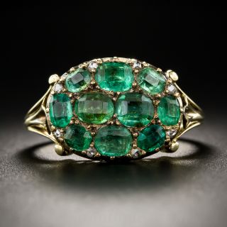 Victorian Emerald Cluster Ring
