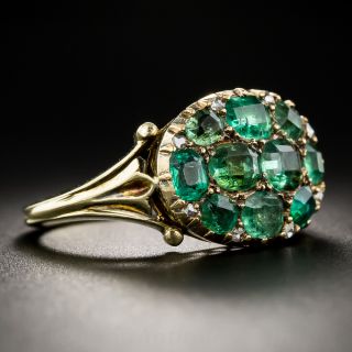 Victorian Emerald Cluster Ring