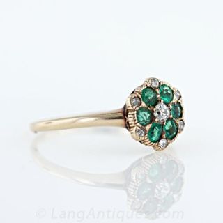 Victorian Emerald & Diamond Ring