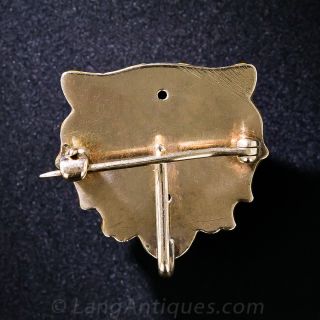 Victorian Enamel and Diamond Tiger Pin