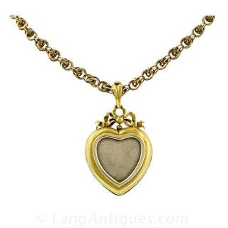 Victorian Enamel and Pearl Pendant with Locket Back