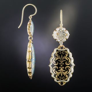Victorian Enamel Double-Sided Drop Earrings