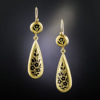Victorian Enamel Drop Earrings - 2