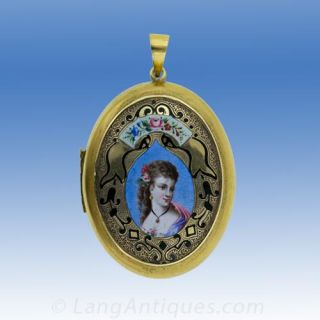 Victorian Enamel Locket Main View