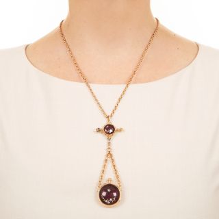 Victorian Enamel Pendant Watch Necklace
