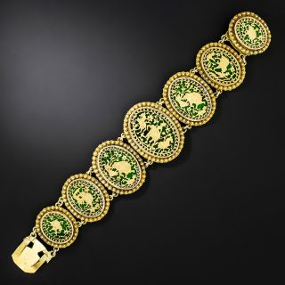 Victorian Enamel Pictorial Bracelet - 2