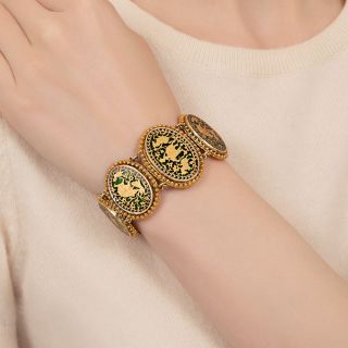 Victorian Enamel Pictorial Bracelet