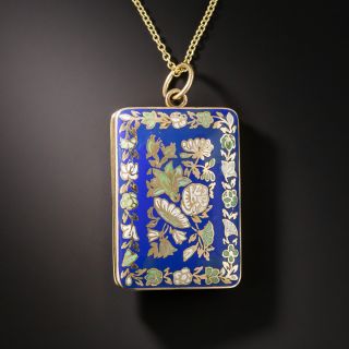 Victorian Enamel Vinaigrette Pendant Necklace