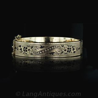 Victorian Enameled Bangle Bracelet Main View
