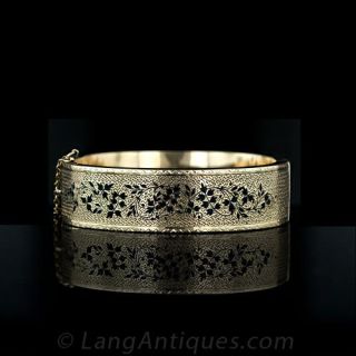 Victorian Enameled Bangle Bracelet Main View