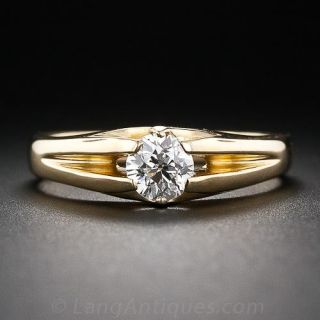 Victorian English 18 Karat Gent's Diamond Ring