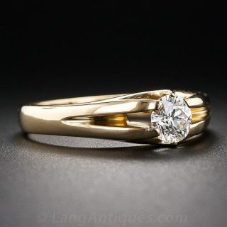 Victorian English 18 Karat Gent's Diamond Ring