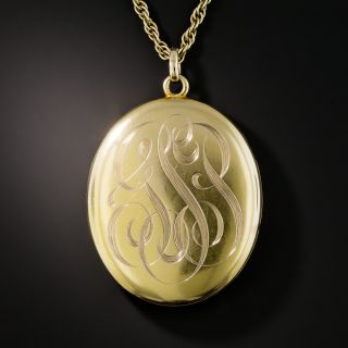 Victorian Engraved Diamond Locket 