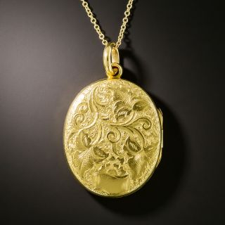 Victorian Engraved Grapevine Motif Locket
