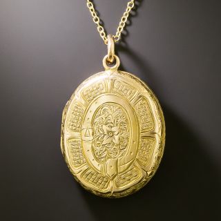 Victorian Engraved Oval Locket, Circa 1863 - 3