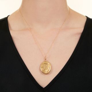 Victorian Engraved Oval Locket, Circa 1863