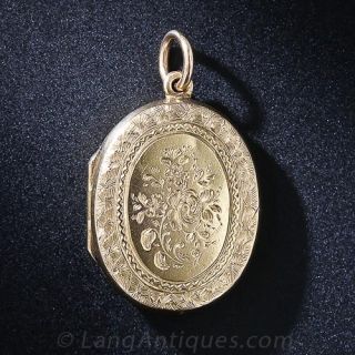 Victorian Engraved Oval Locket