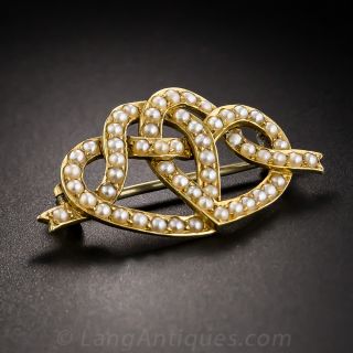 Victorian Entwined Hearts Brooch