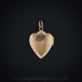 Victorian Era French Diamond Heart Locket